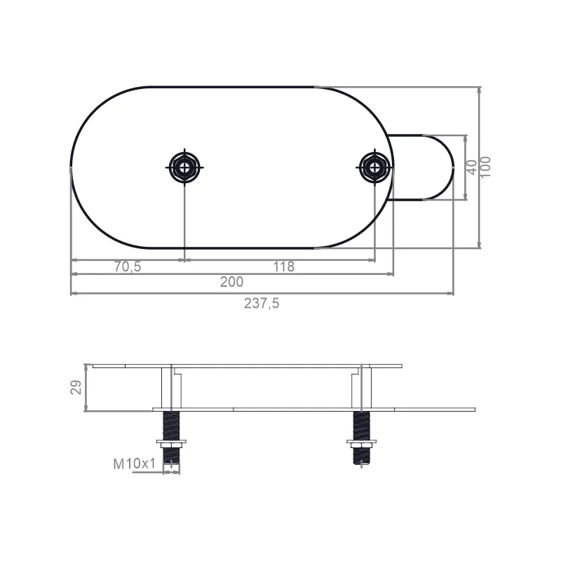 Furnika Inline P2 mâner mobilier profil drept