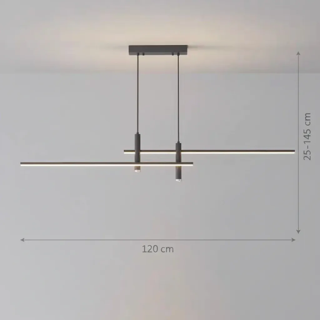 Alessandro Design Rina lustra LED liniara 50W neagra reglabila