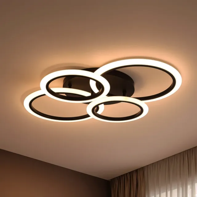 Alessandro Design Betty 43W lustra LED neagra 4 cercuri dimabila