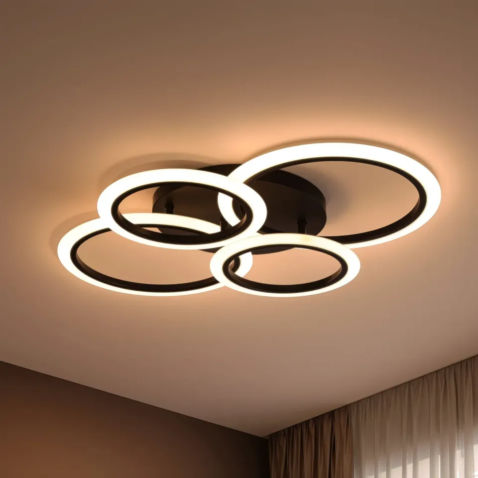 Alessandro Design Betty 43W lustra LED neagra 4 cercuri dimabila