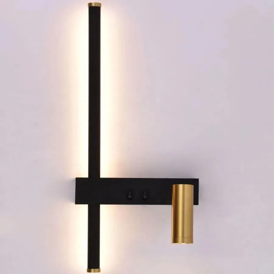 Alessandro Design Glory 9W aplica perete LED negru auriu