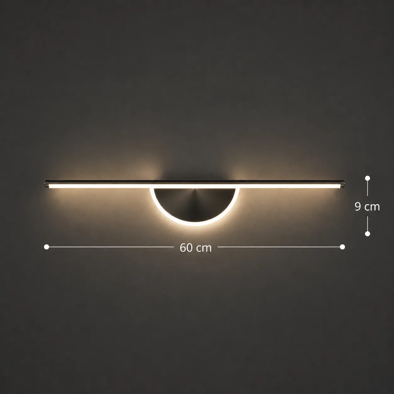 Alessandro Design Baram aplica perete LED 60cm neagra