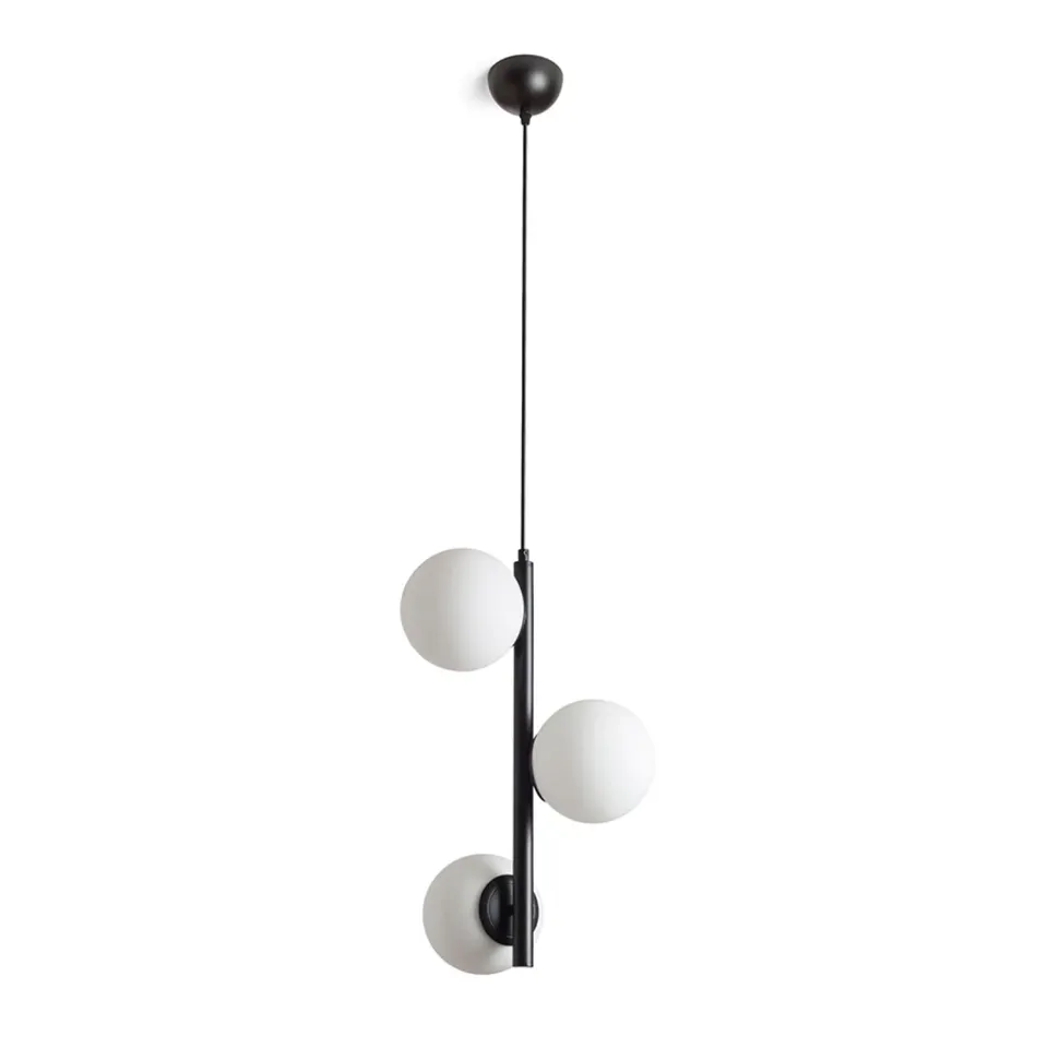 Rendl Etheria pendul negru opal 3 globuri