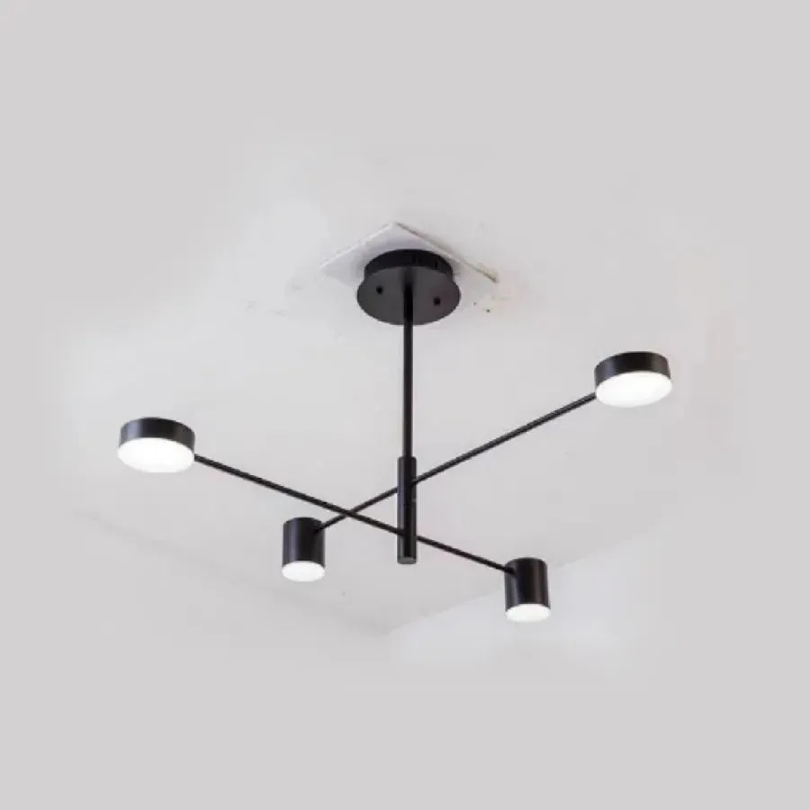 Alessandro Design Galios lustra LED neagra 48W 4 elemente