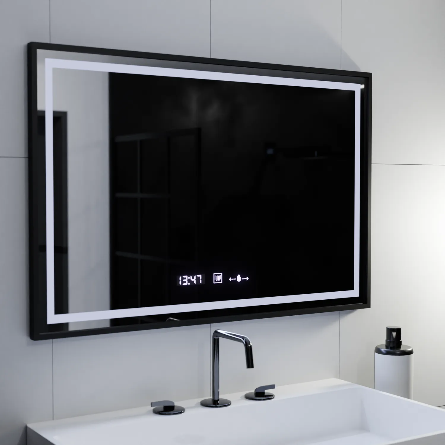 Alessandro Design Verite Majeste Noir MotionGlow Marcello oglindă LED 100x80