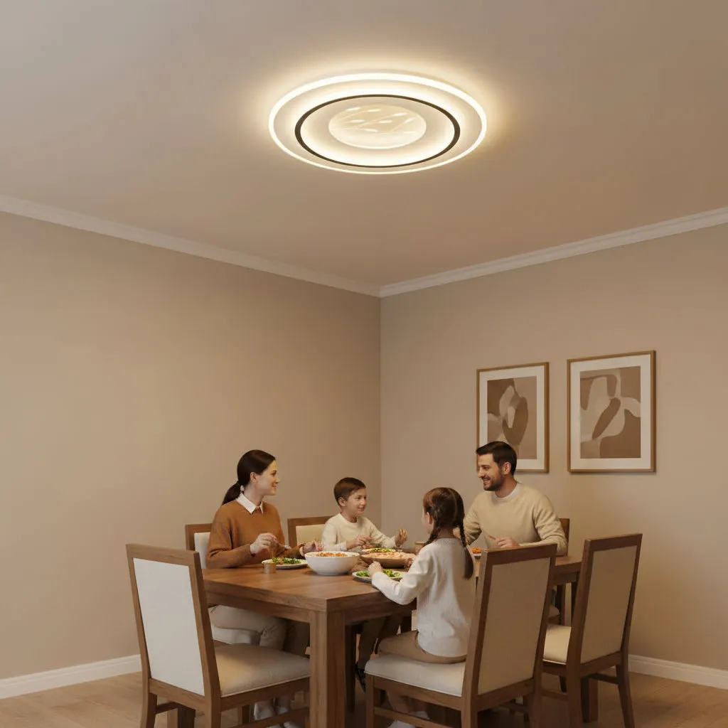 Linea lustra LED 125W Ø50cm neagra dimabila telecomanda