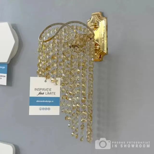 Alessandro Design Cristal Ander aplica perete aurie 1xE14