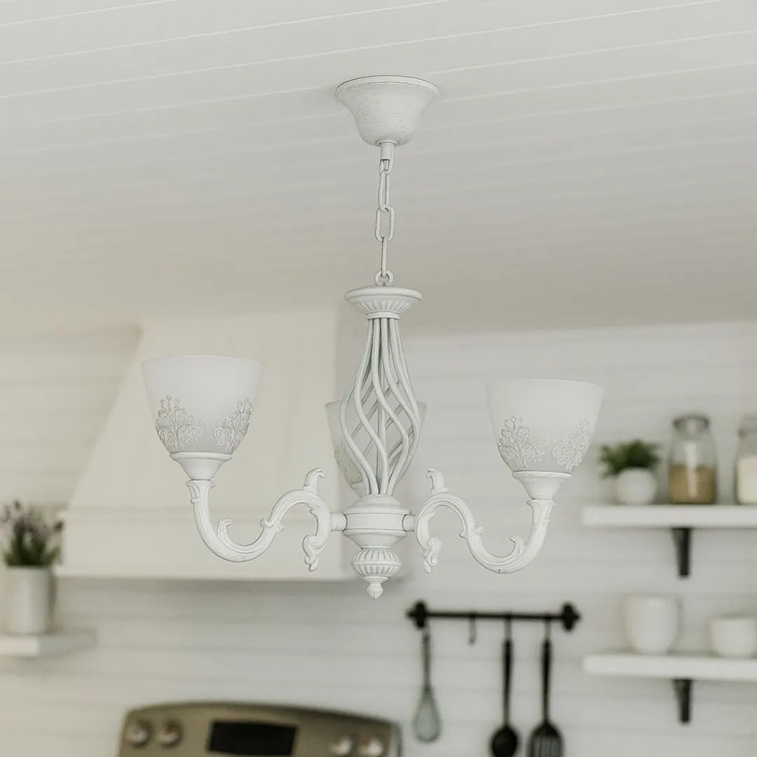 Alessandro Design COTTAGE lustra vintage alba 3xE27