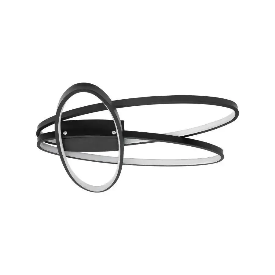 Orbita 74W lustra LED neagra telecomanda 3 elemente ovale