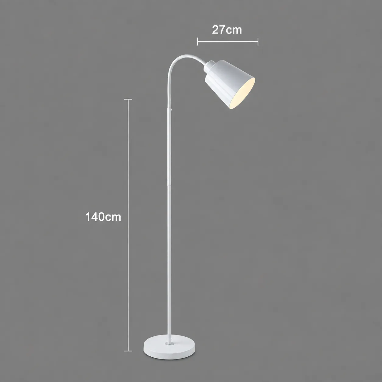 Alessandro Design Arkalyk lampadar E27 metal alb 140cm