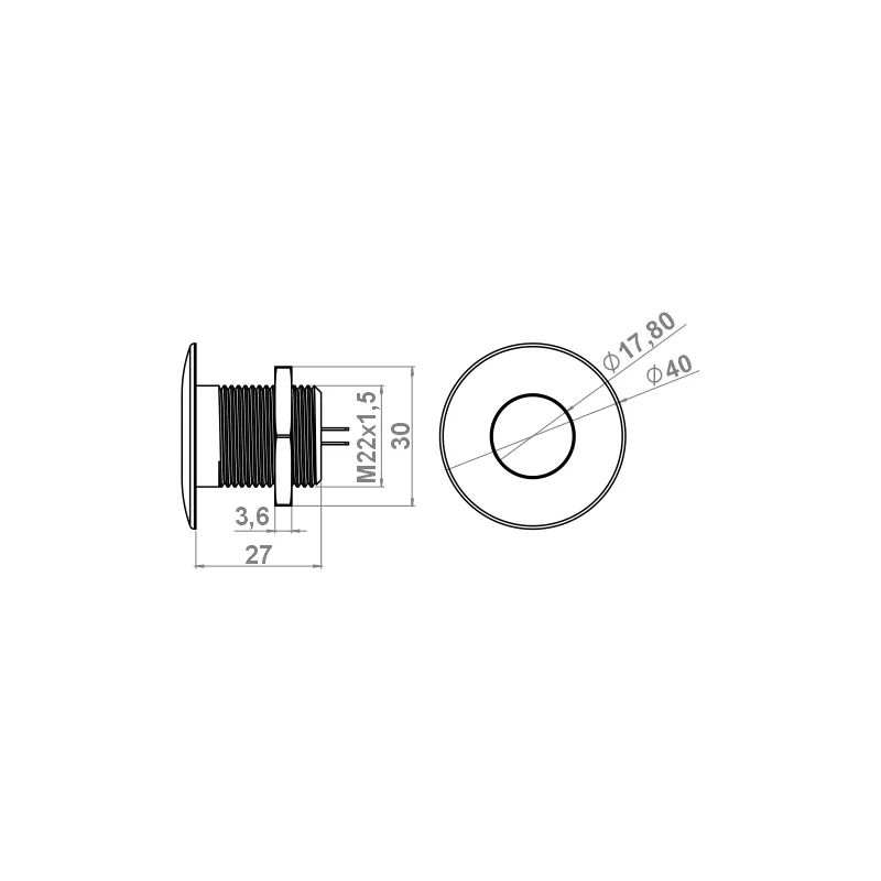 Furnika F22 întrerupător LED 12V mobilier