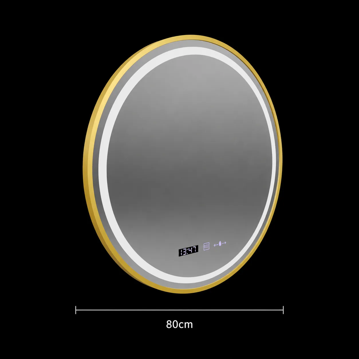 Alessandro Design Celeste Royale oglinda LED rotunda 80cm aurie
