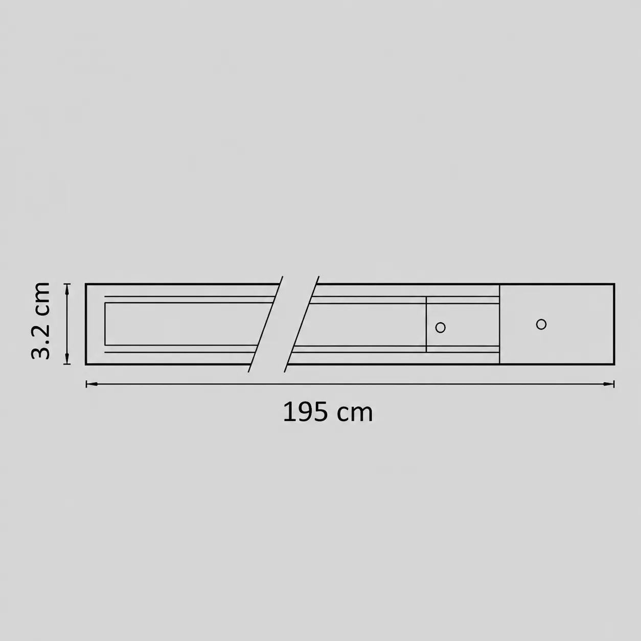 Alessandro Design Magnetic Track sina LED neagra 195x3,2cm