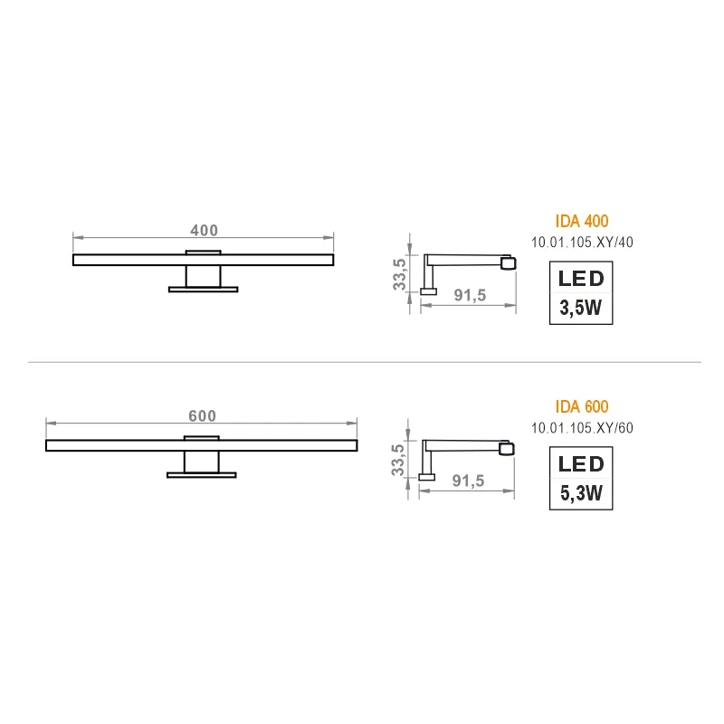 Furnika Ida 400/600 corp LED perete