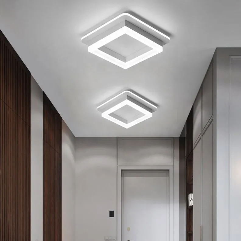 Alessandro Design Modern lustra LED patrata 26W alba 19.5cm