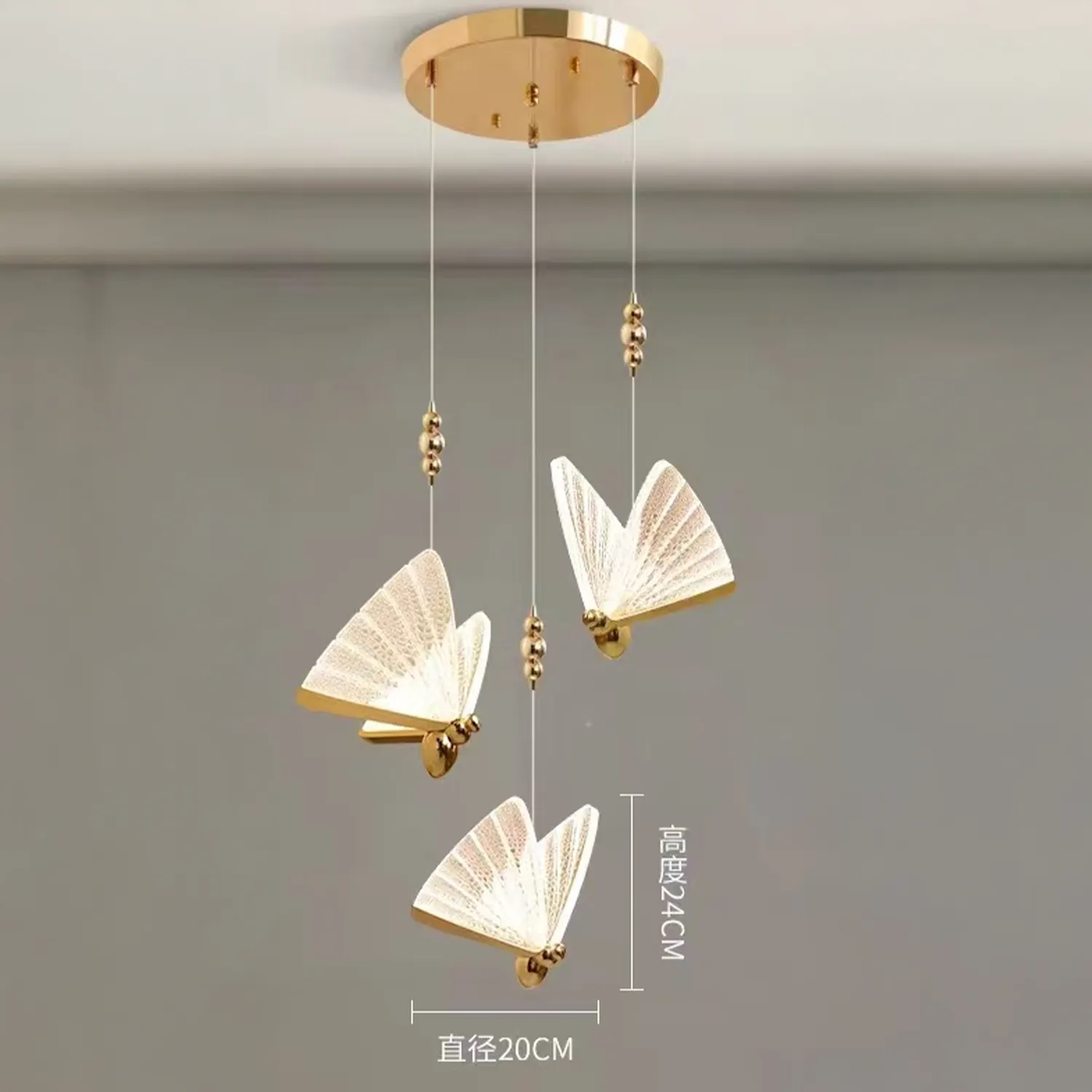 Alessandro Design Butterfly lustra LED 9W aurie 3000-6000K