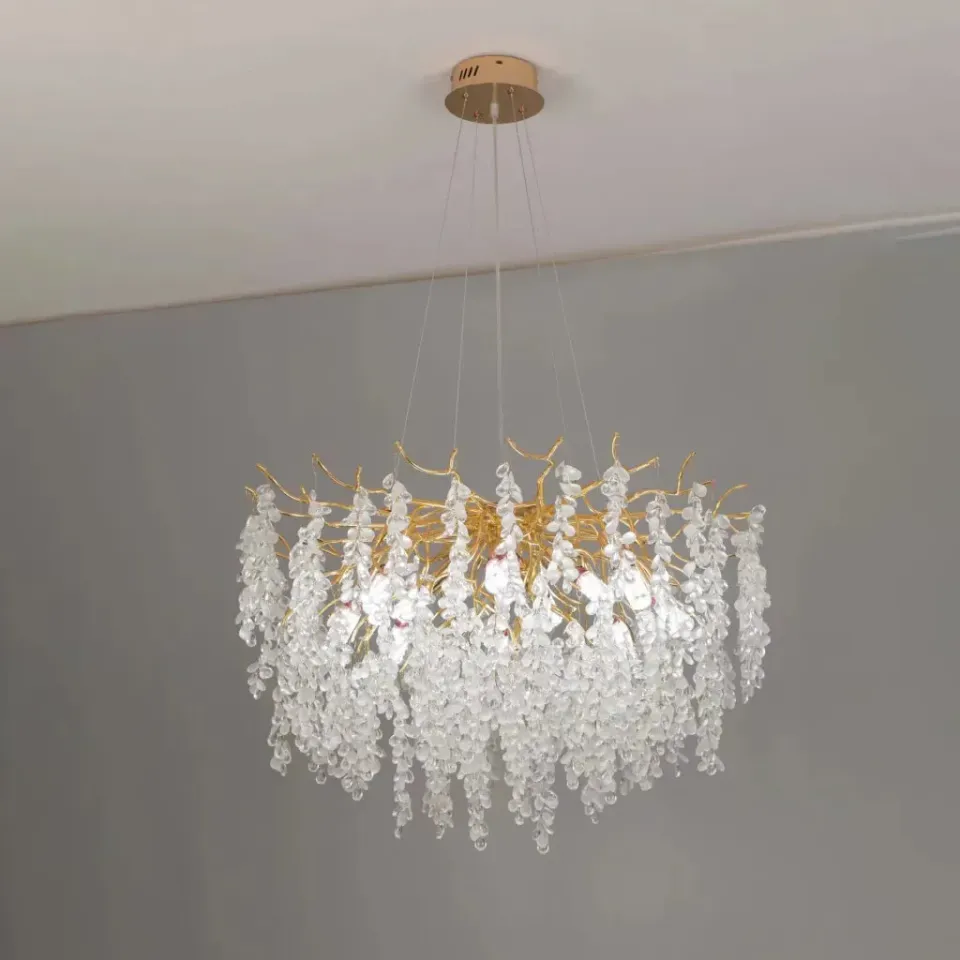 Alessandro Design WALTZ candelabru cristal 6xG9 auriu 60cm
