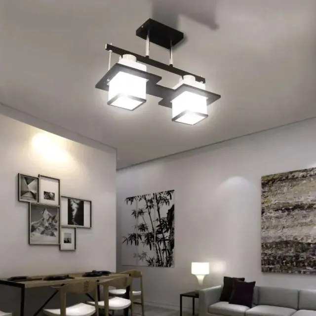 Alessandro Design Aramis lustra gri-negru 2xE27 abajur lemn