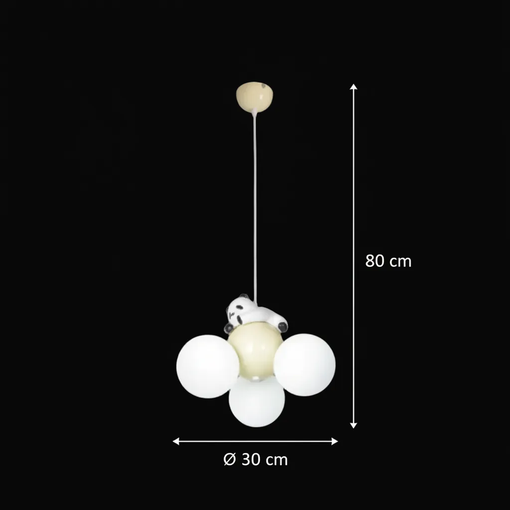 Alessandro Design PANDA lustra copii 3xG9 D30cm alb-auriu