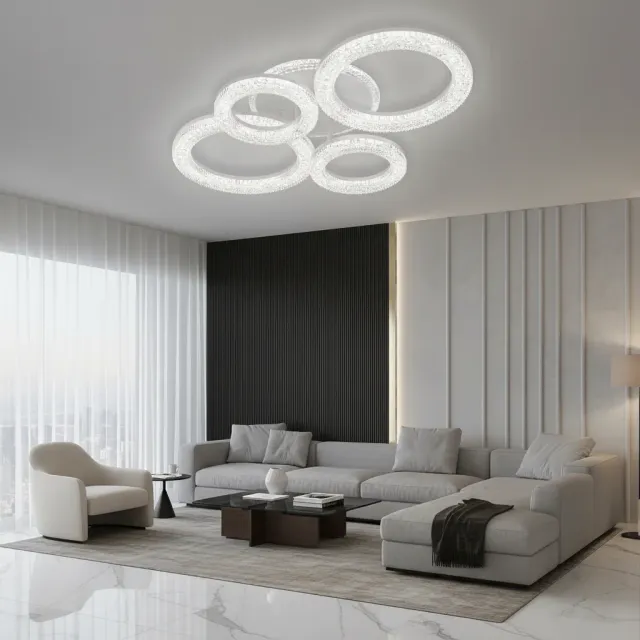 Alessandro Design Linnea lustra LED alba 74W cu telecomanda