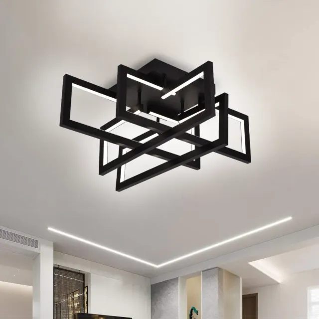 Alessandro Design lustra LED 96W neagra 4 elemente dimabila