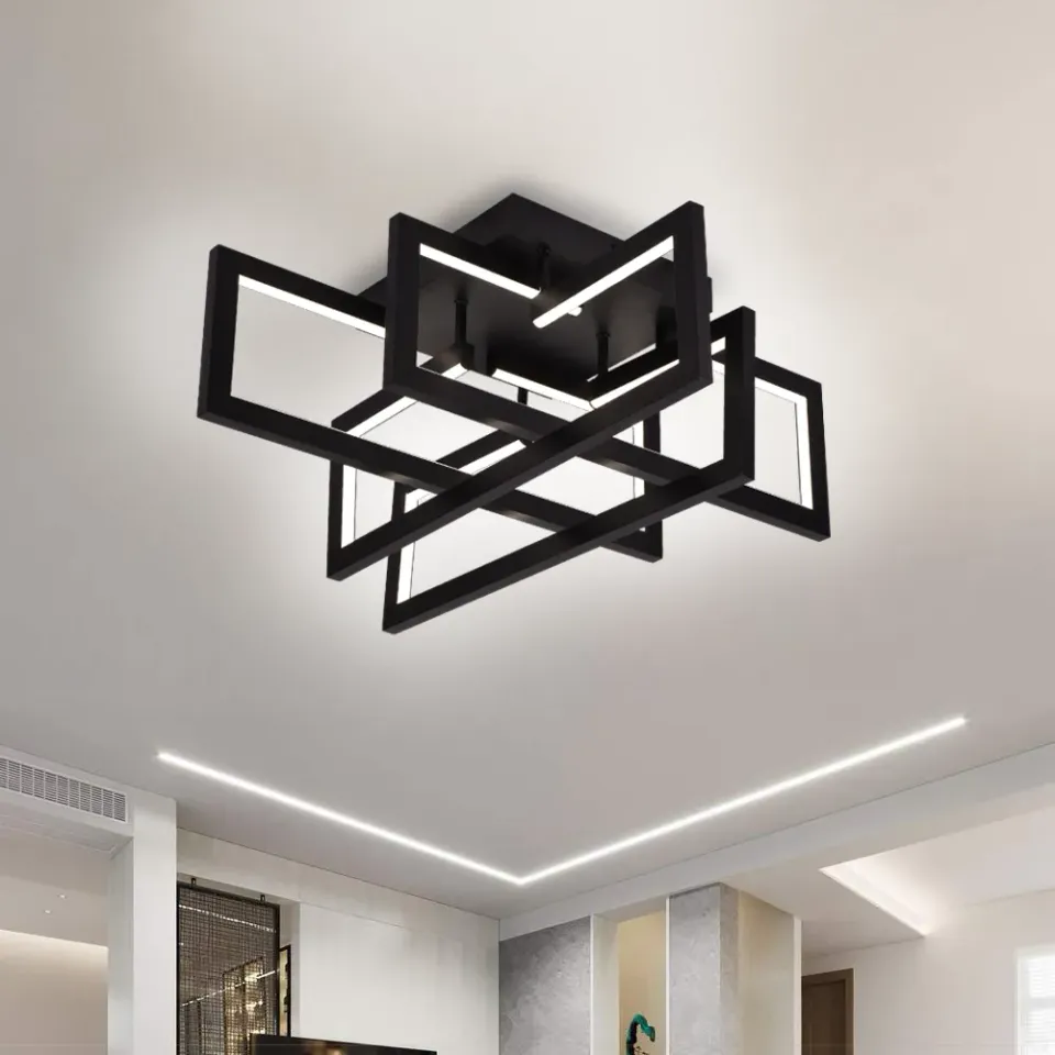 Alessandro Design lustra LED 96W neagra 4 elemente dimabila