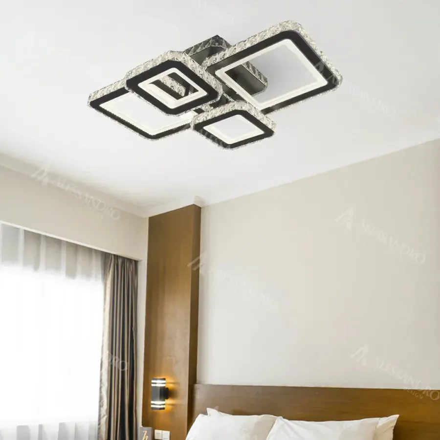 Alessandro Design Blakely lustra LED RGB 154W neagra dimabila