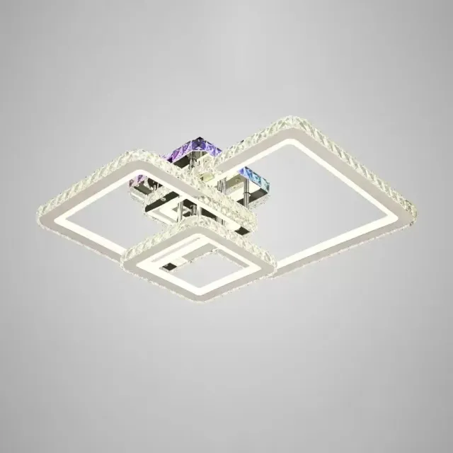 Alessandro Design Justin RGB 106W lustra LED 3 patrate crom dimabila