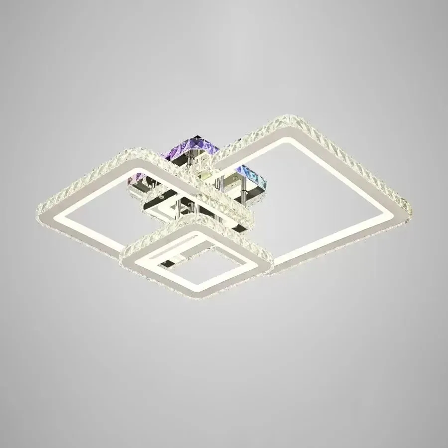 Alessandro Design Justin RGB 106W lustra LED 3 patrate crom dimabila