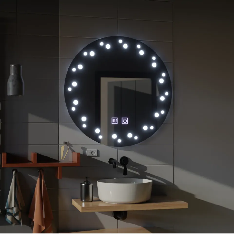 Alessandro Design Ivory oglinda LED touch 50x50cm cu dezaburire