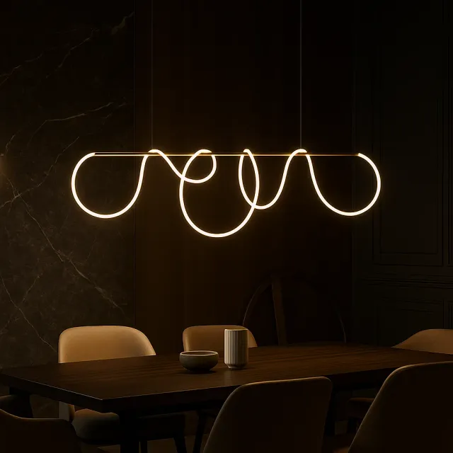 Alessandro Design Divino lustra LED 96W aurie 150 cm