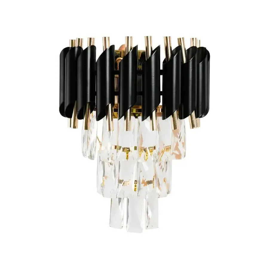 Alessandro Design Versailles Piccolo aplica cristal 2xE14 neagra