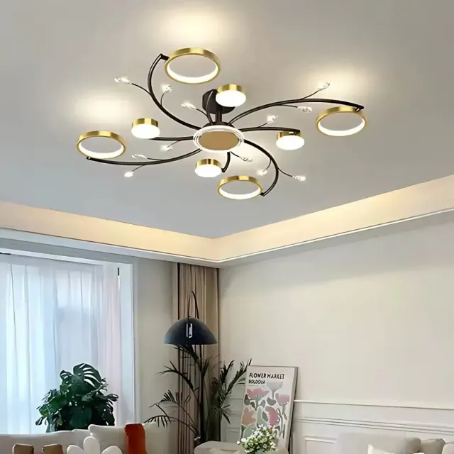 Alessandro Design Karina Lustra LED Aurie 65W cu Telecomanda