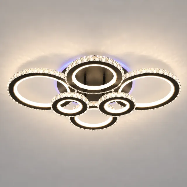 Alessandro Design Nova Rotonda lustra LED 145W 6 cercuri negru
