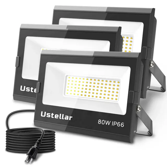 Ustellar 80W proiector LED alb daylight 5000K set 3 bucati
