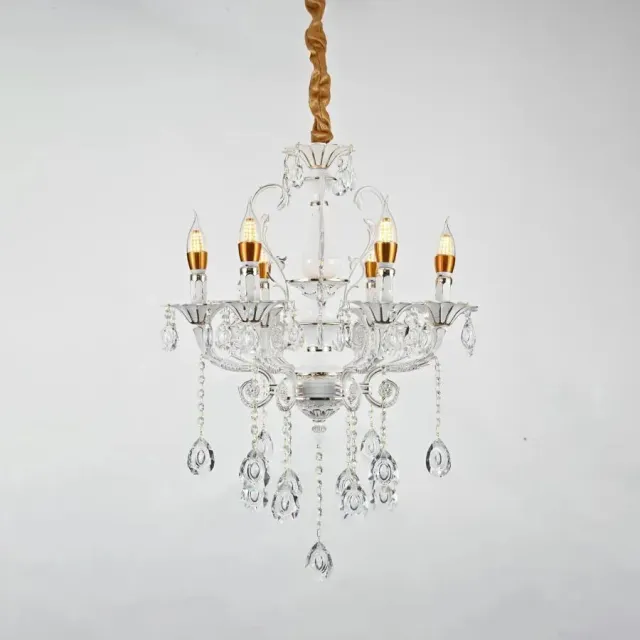 Alessandro Design Bruhier candelabru cristal 6xE14 alb auriu 55cm