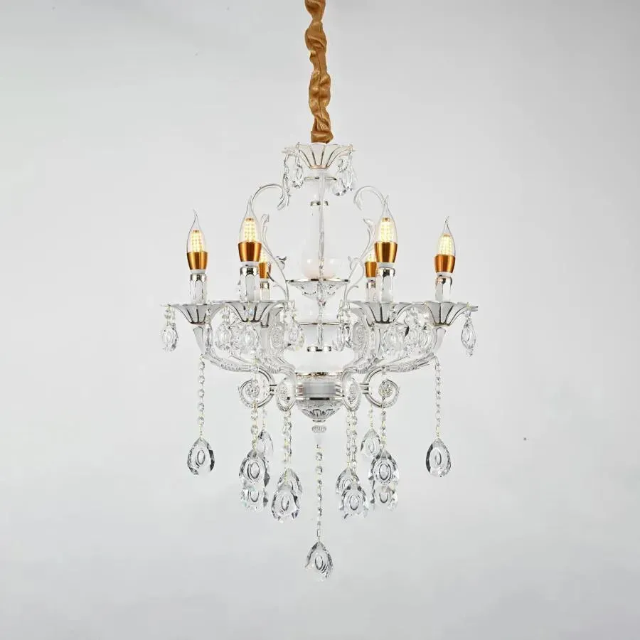 Alessandro Design Bruhier candelabru cristal 6xE14 alb auriu 55cm