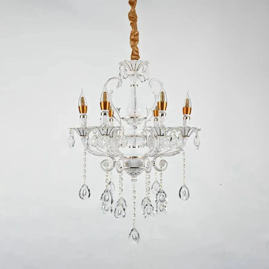 Alessandro Design Bruhier candelabru cristal 6xE14 alb auriu 55cm