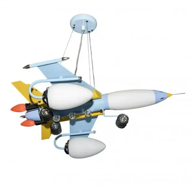 Alessandro Design Avion lustra copii albastra 5xE14