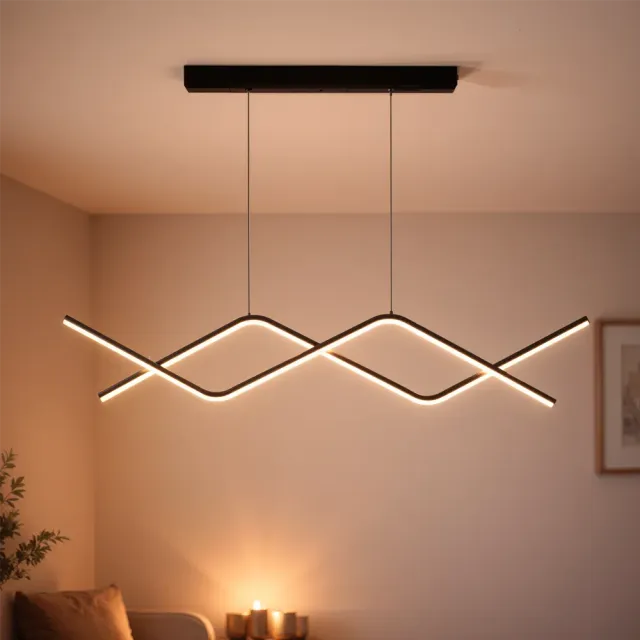 Alessandro Design Zigzag lustra LED neagra 27W suspendata
