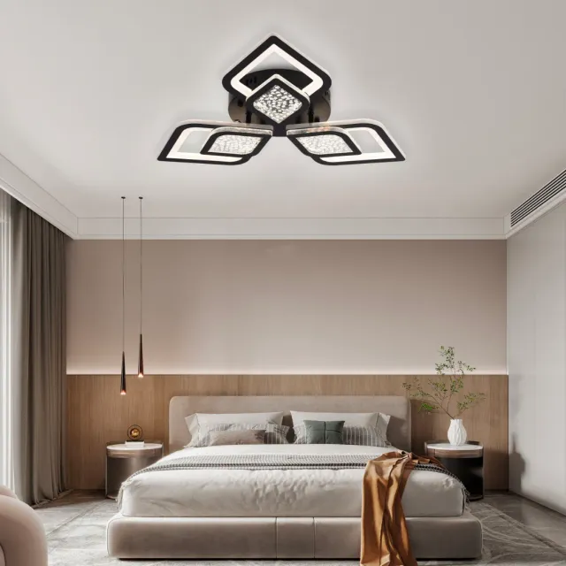Alessandro Design Lorenzo lustra LED 67W neagra 3 petale