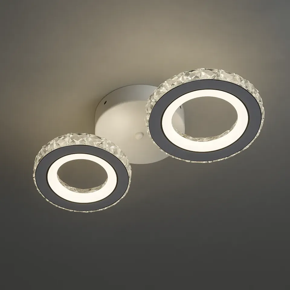 Alessandro Design Nova Rotonda 34W Lustra LED 2 Cercuri Alba
