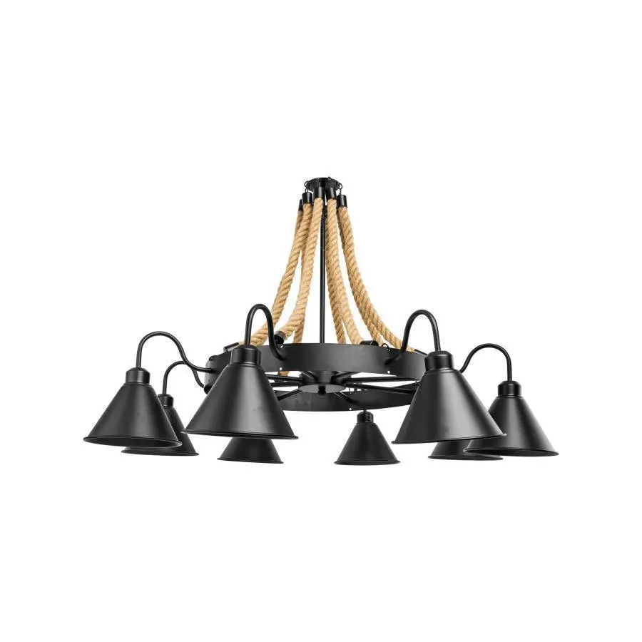 Alessandro Design Indiana lustră vintage 8xE27 maro funie