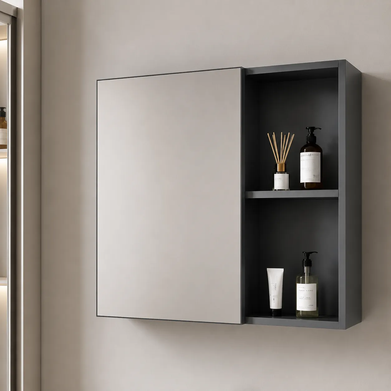 Alessandro Design Siena set mobilier baie gri 60cm 2 piese