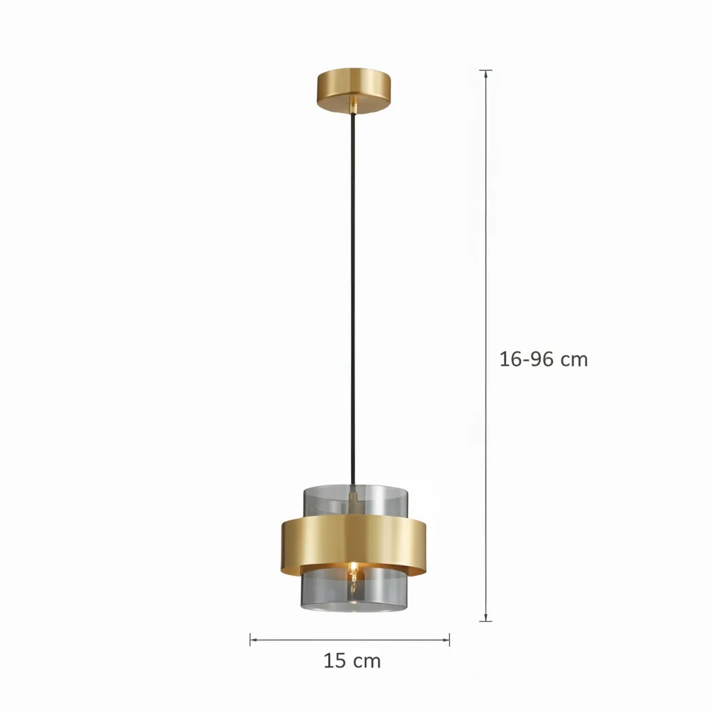 Alessandro Design LC855/1GY lustră suspendată E27 sticlă gri