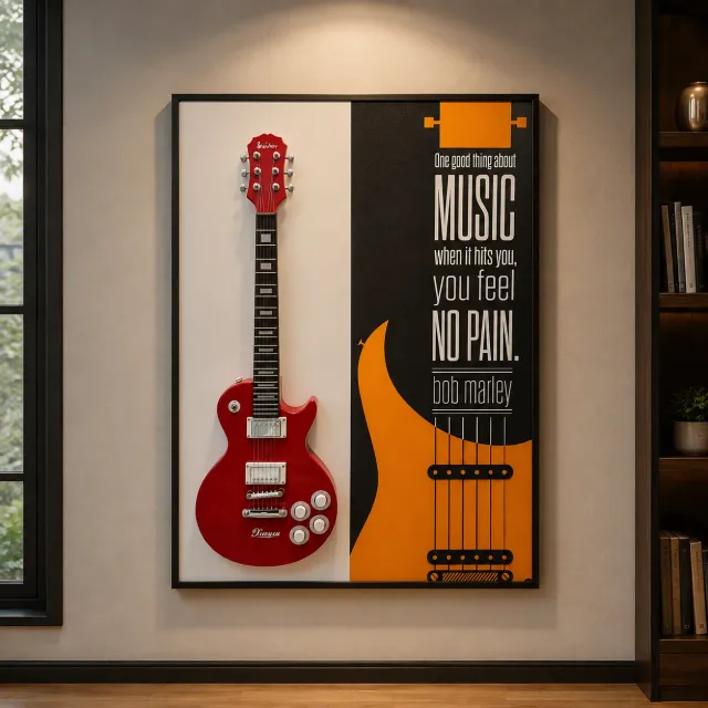 Alessandro Design Music Without Pain tablou decorativ 60x80 cm chitară