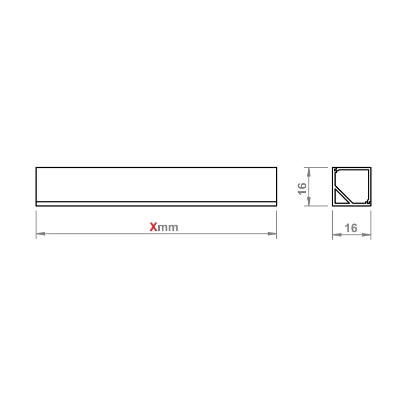 Furnika KWADRO profil aluminiu LED incastrat
