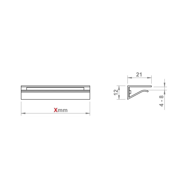 Furnika Zeta Glasline profil LED pentru mobila
