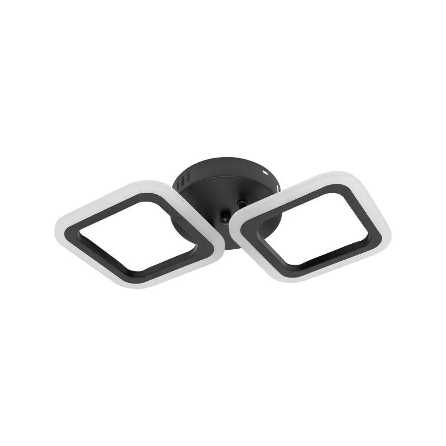 Alessandro Design Pulsaris lustra LED 27W neagra 2 patrate