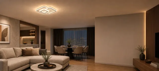 Alessandro Design Kompacto 56W lustră LED albă 3 pătrate dimabilă